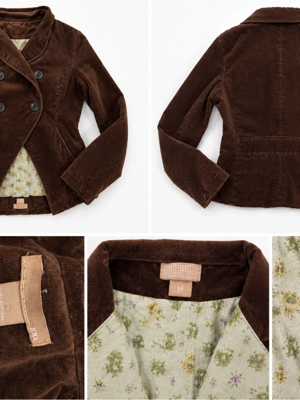 woman’s Brown Corduroy Double-Breasted Jacket
